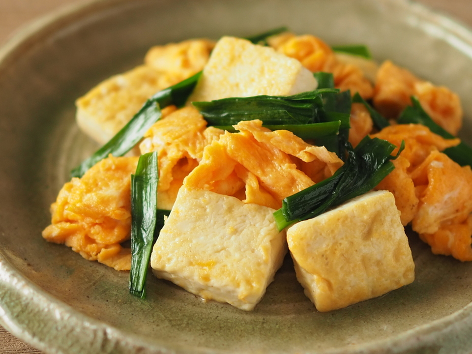 豆腐とふわふわ卵の炒めもの