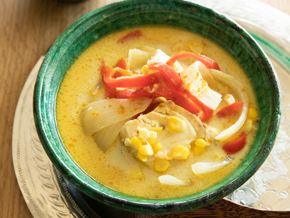 めかじきととうもろこしのココナッツスープ
