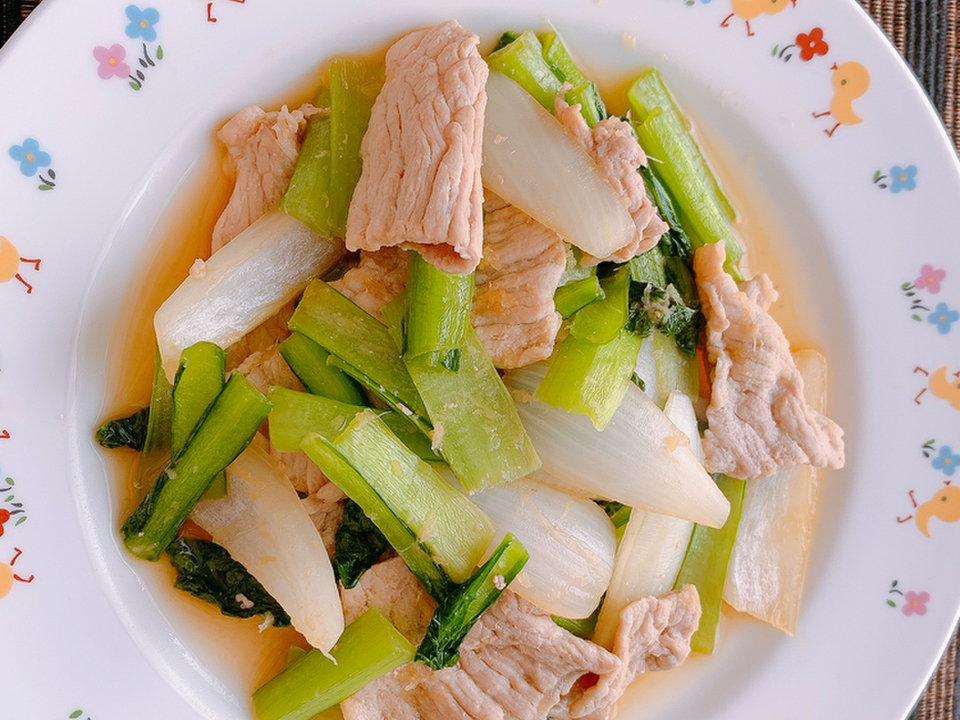 豚肉と小松菜の生姜焼き