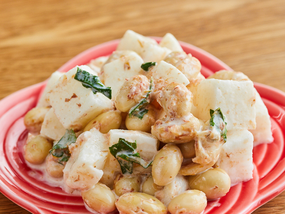 長いもと大豆のしそマヨあえ