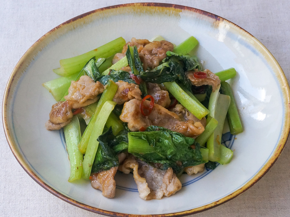 豚肉と小松菜の中華風炒め
