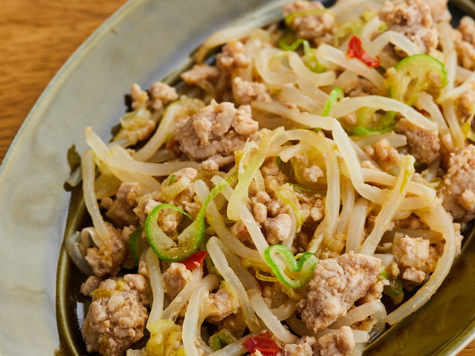 包丁いらず　麻婆もやし炒め
