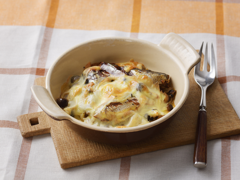 いわしときのこのチーズ焼き