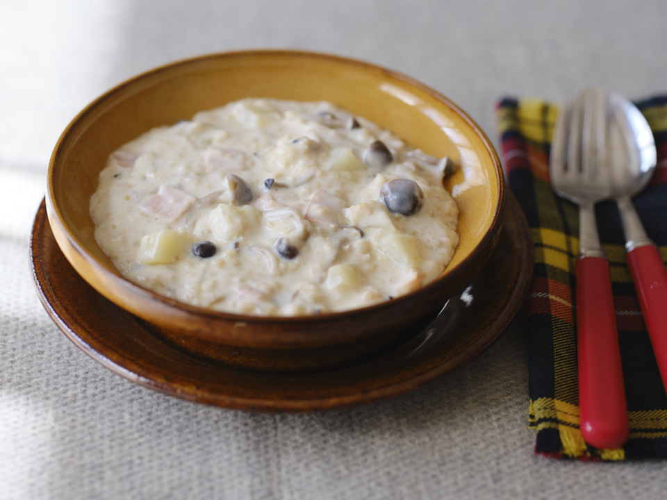 きのことオートミールのリゾット