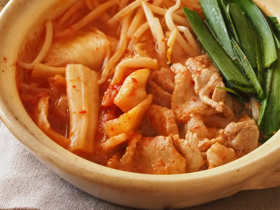 １人分で手軽に 豚キムチ鍋