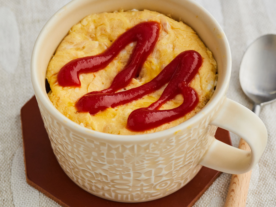 電子レンジで チーズとツナの簡単オムレツ