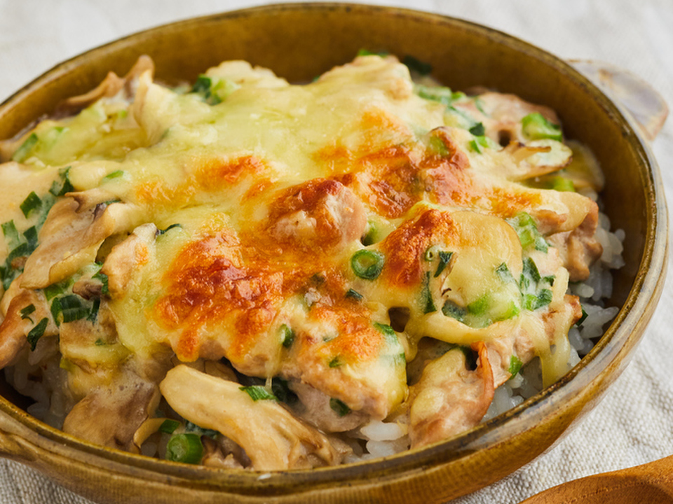 たんぱく質しっかり 豚肉ときのこのみそクリームドリア