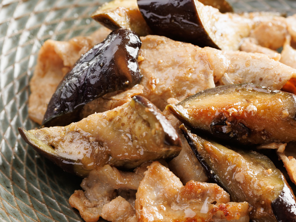 食材２つ 豚肉となすのみそ炒め
