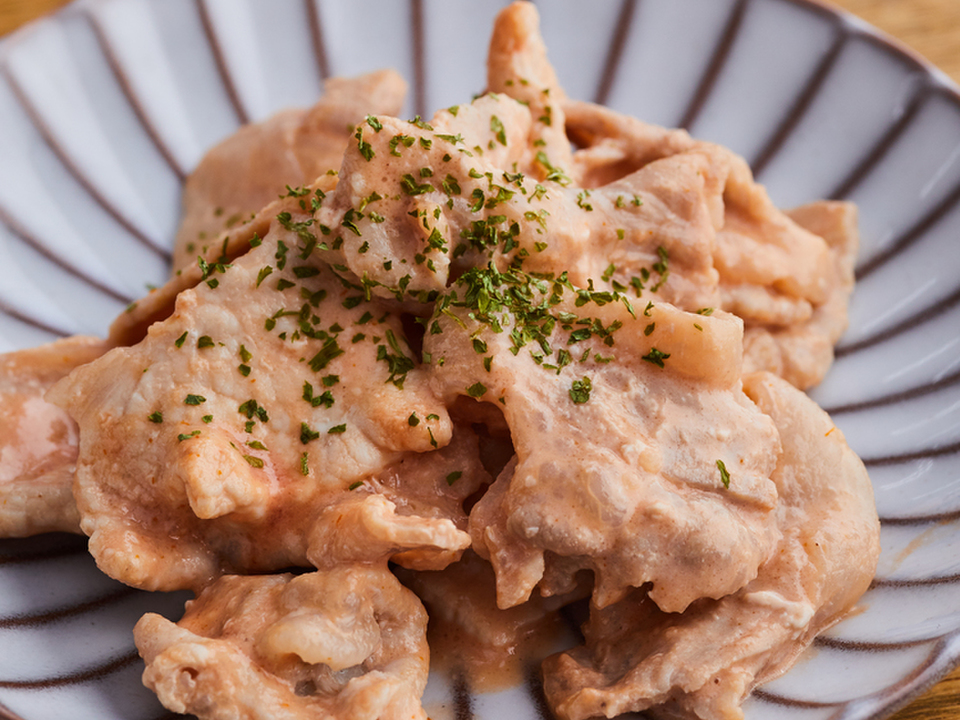 たんぱく質アップ 豚肉のオーロラソースあえ
