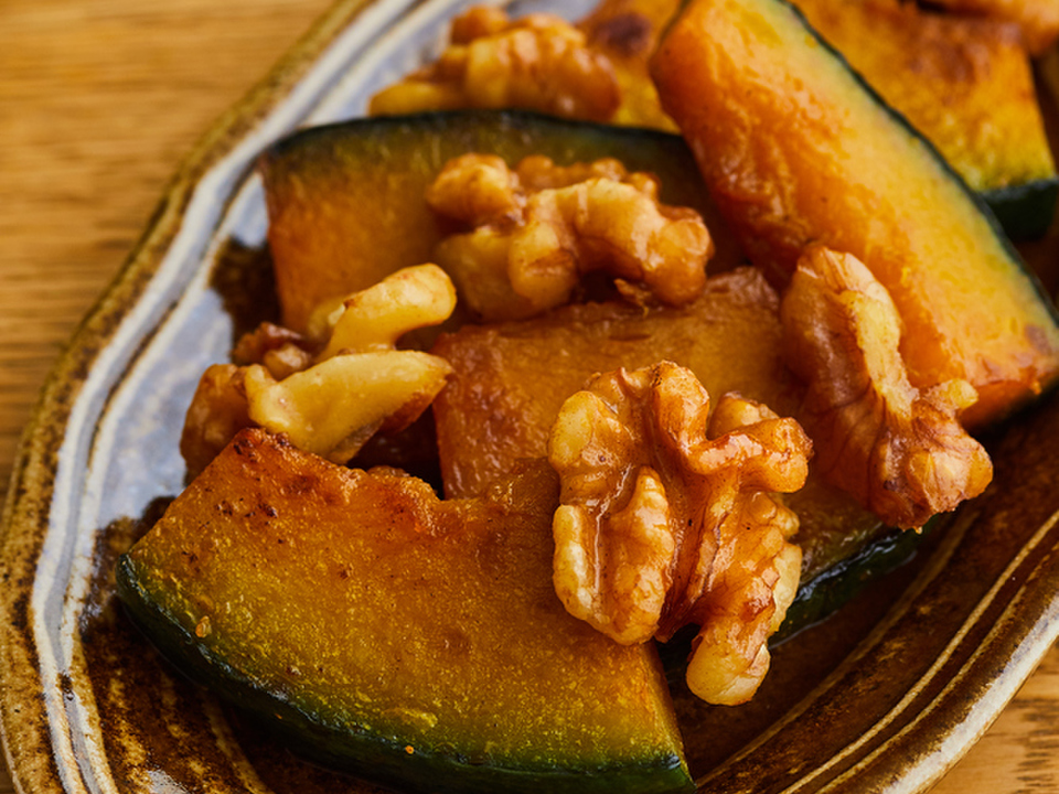 かぼちゃの甘辛くるみ炒め