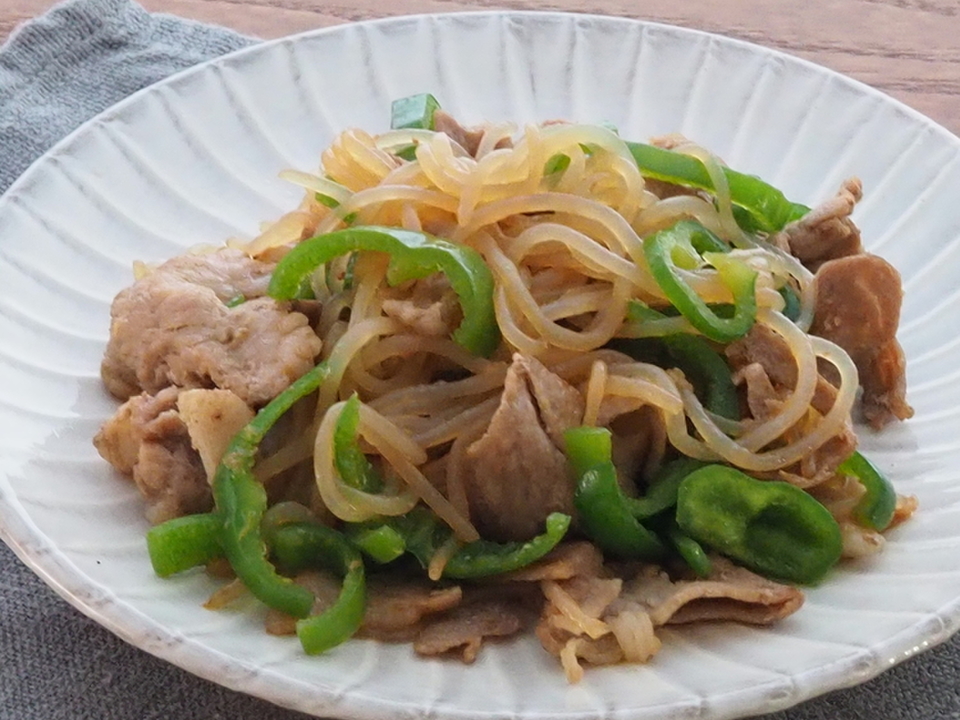 豚肉としらたきの和風炒め