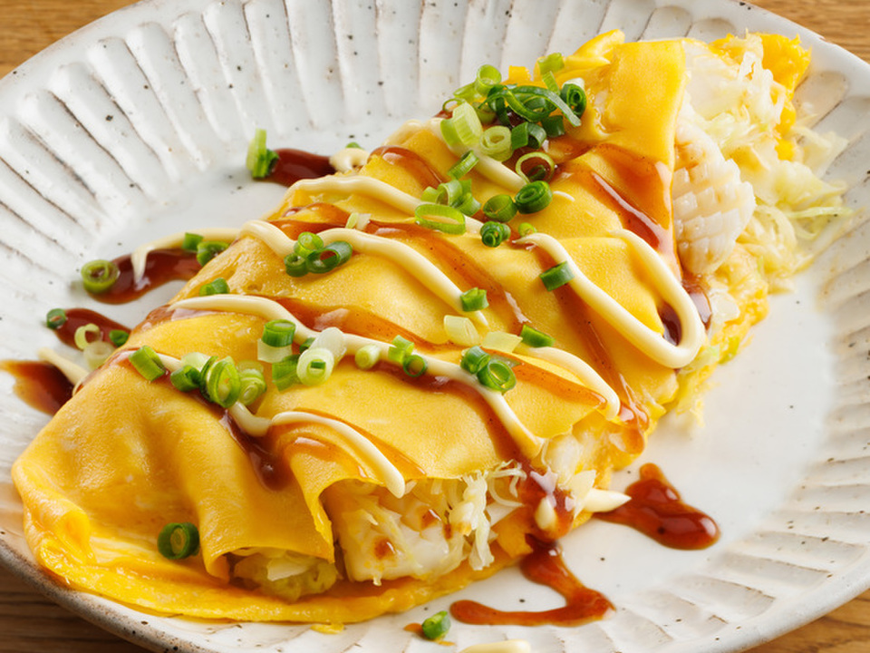 冷凍いかとキャベツのとんぺい焼き風