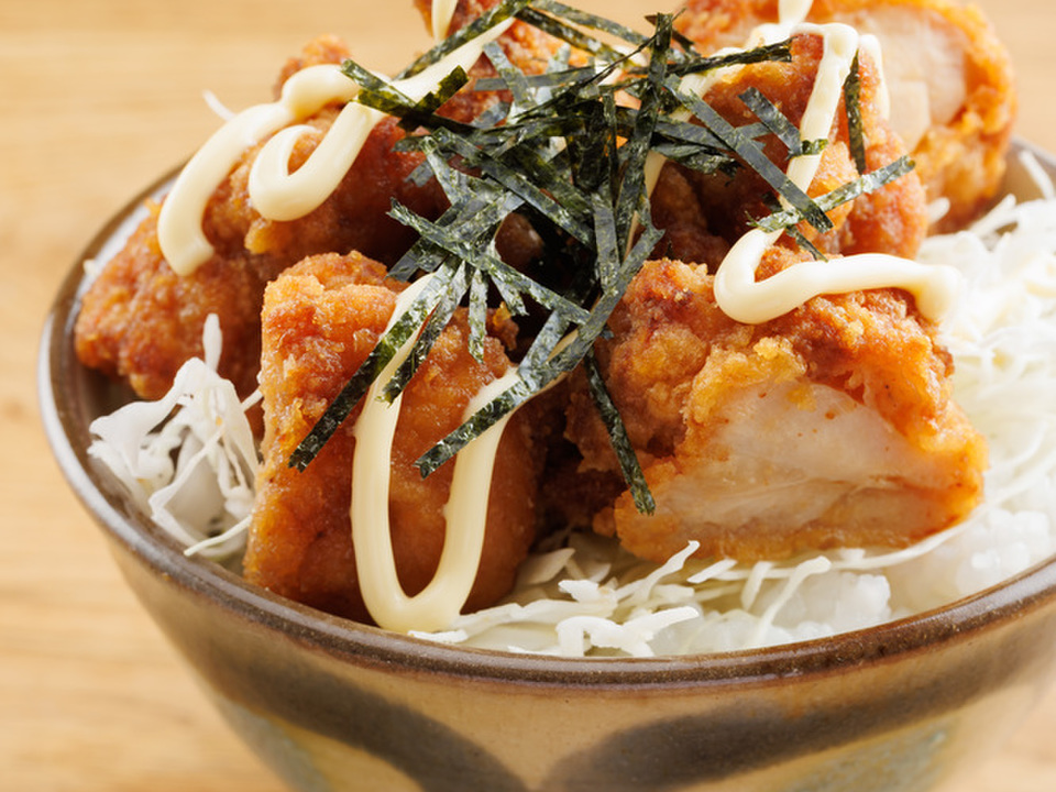冷凍唐揚げで からマヨ丼