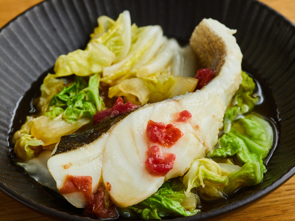 たらと白菜のレンジ梅煮