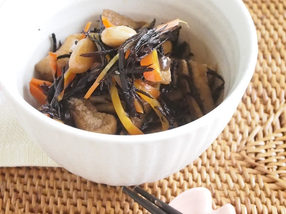 簡単ヘルシー ひじきと豆の煮物