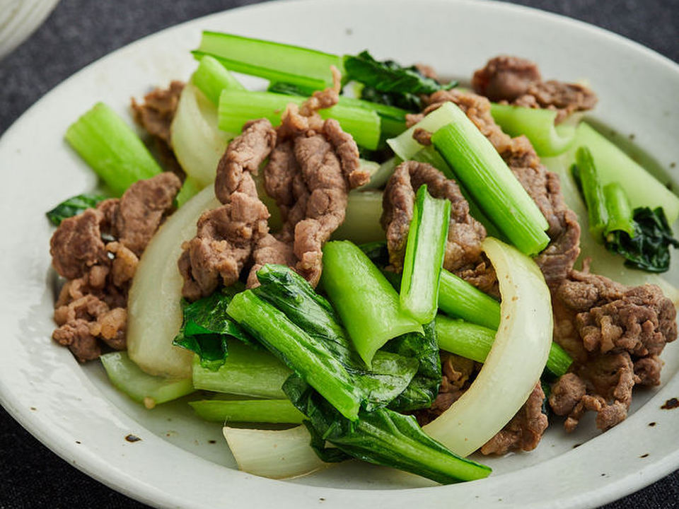牛肉と小松菜の中華炒め