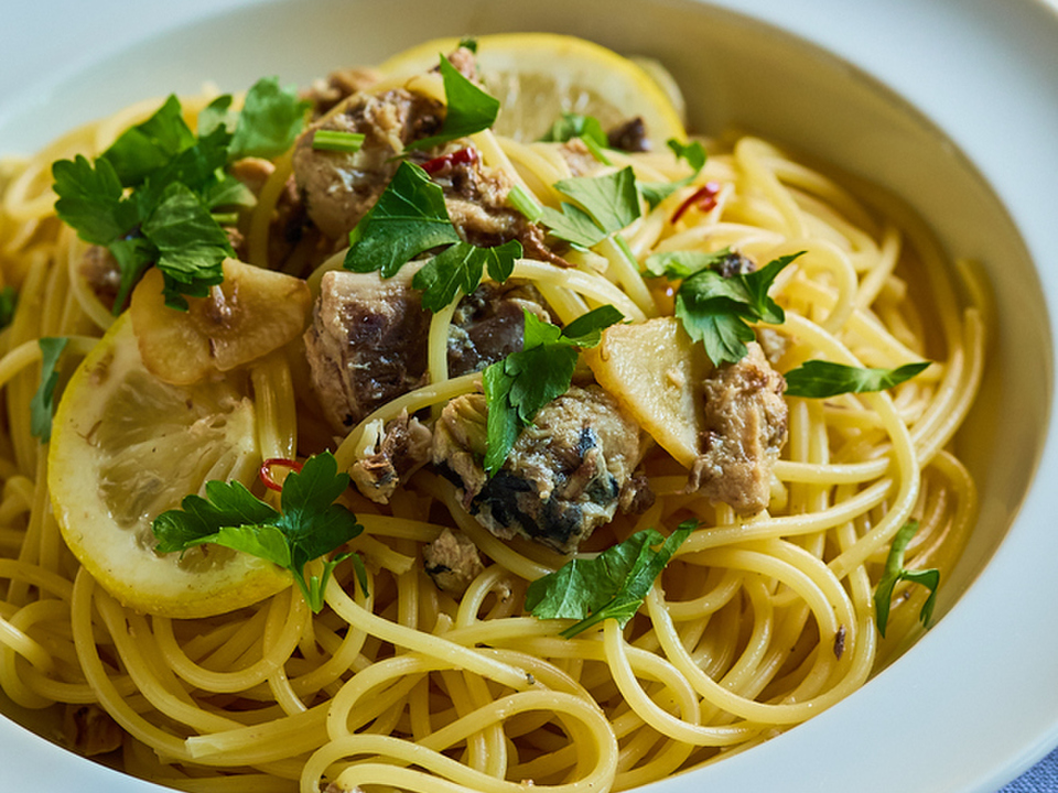 さばレモンパスタ