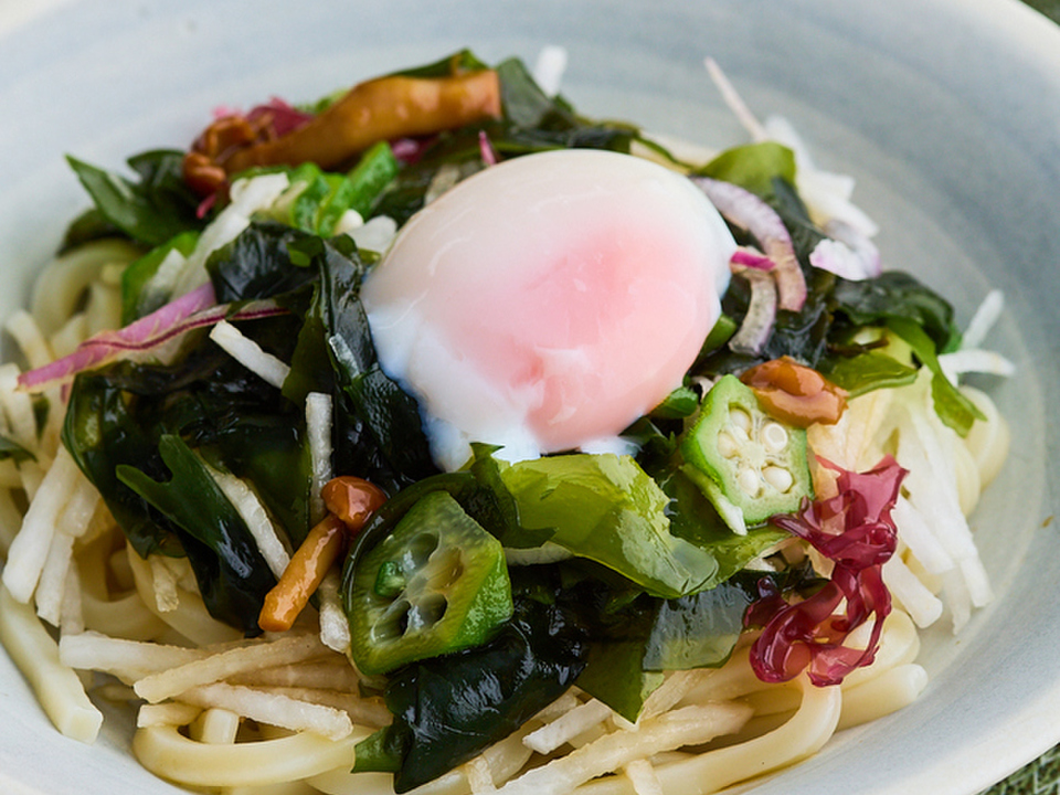 ネバネバサラダで 冷やしうどん