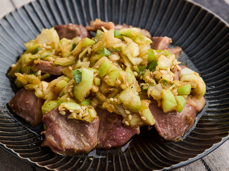 砂肝のねぎぽん酢だれ