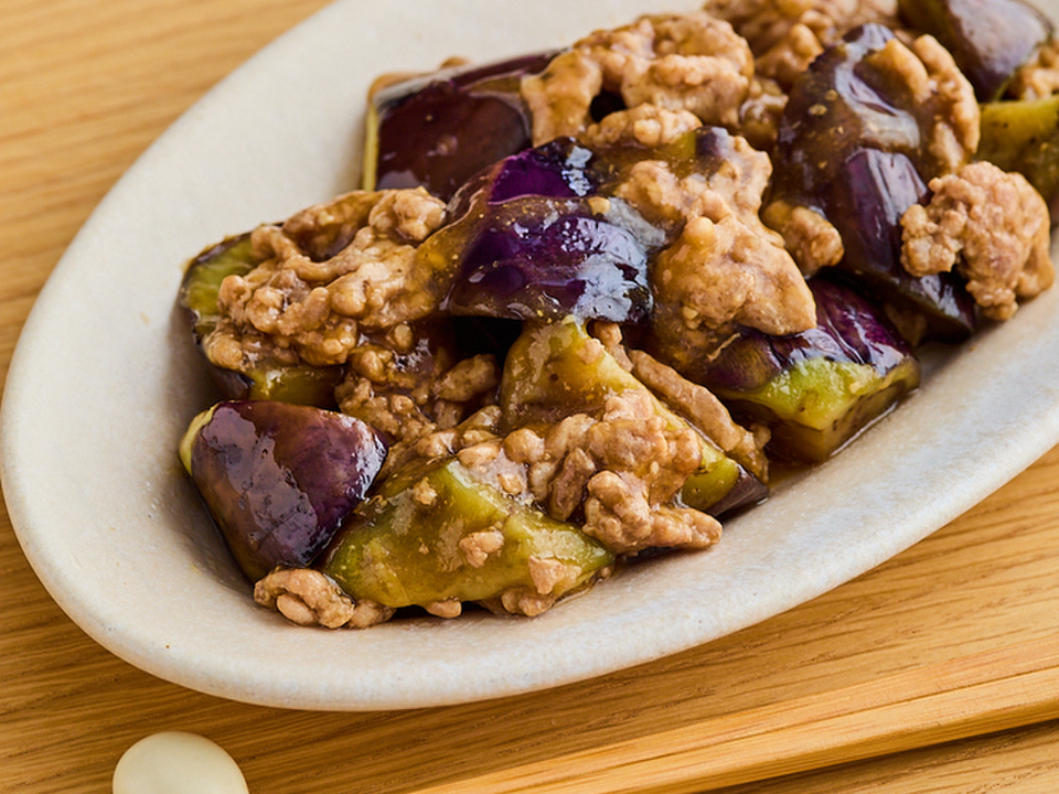 なすとひき肉のうまみそ炒め