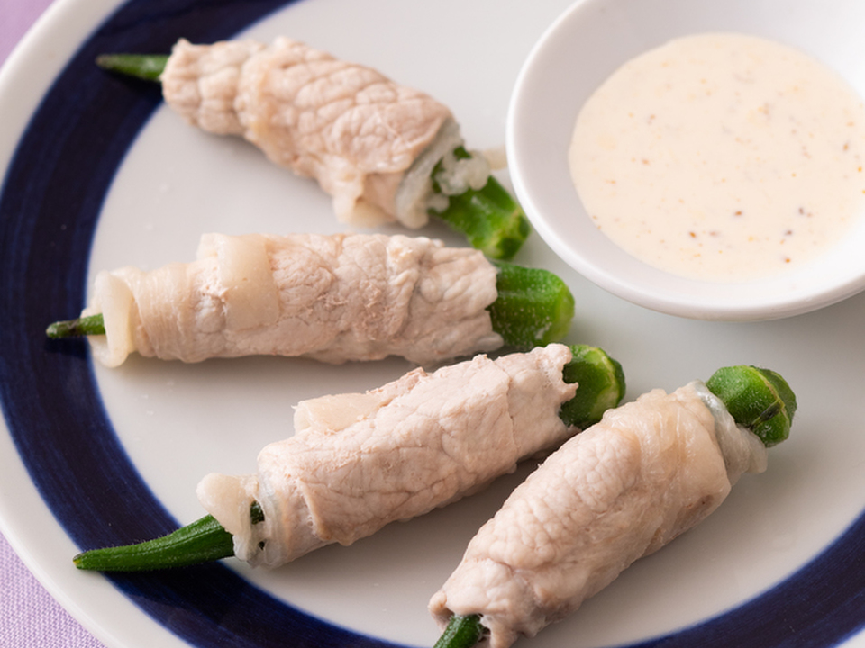 オクラの豚巻き蒸し