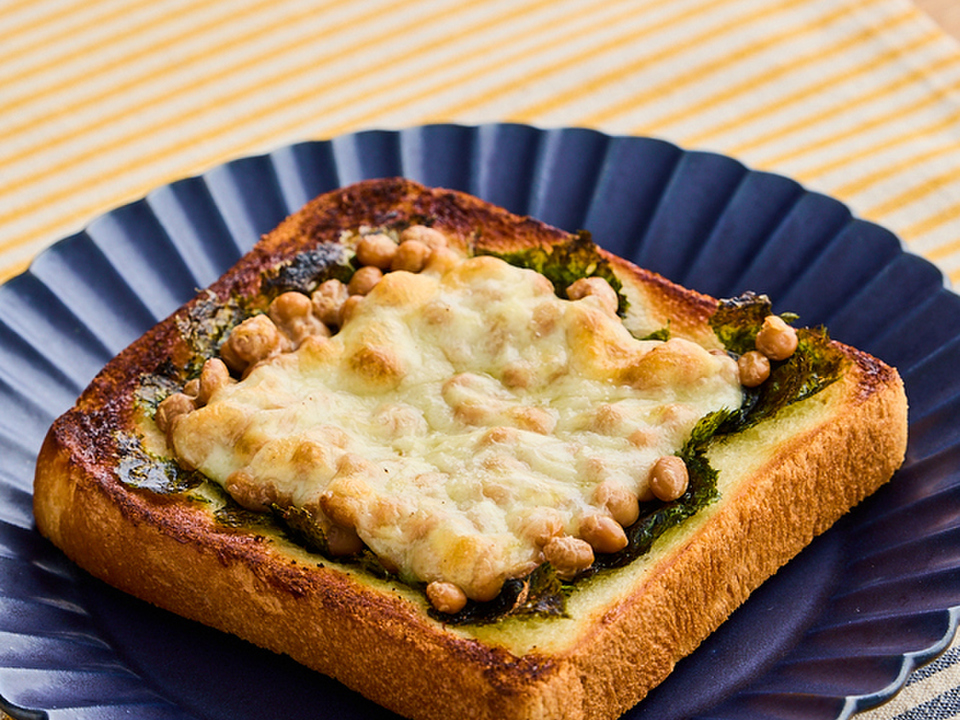 海苔納豆チーズトースト