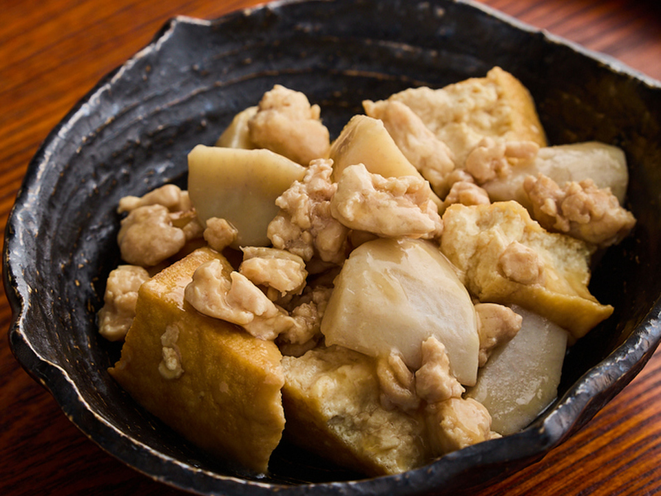 厚揚げと里いものめんつゆ煮