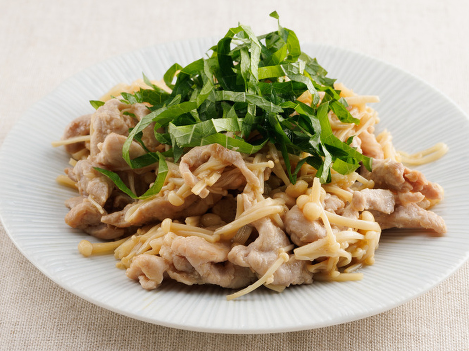 豚肉とえのきの塩麹炒め