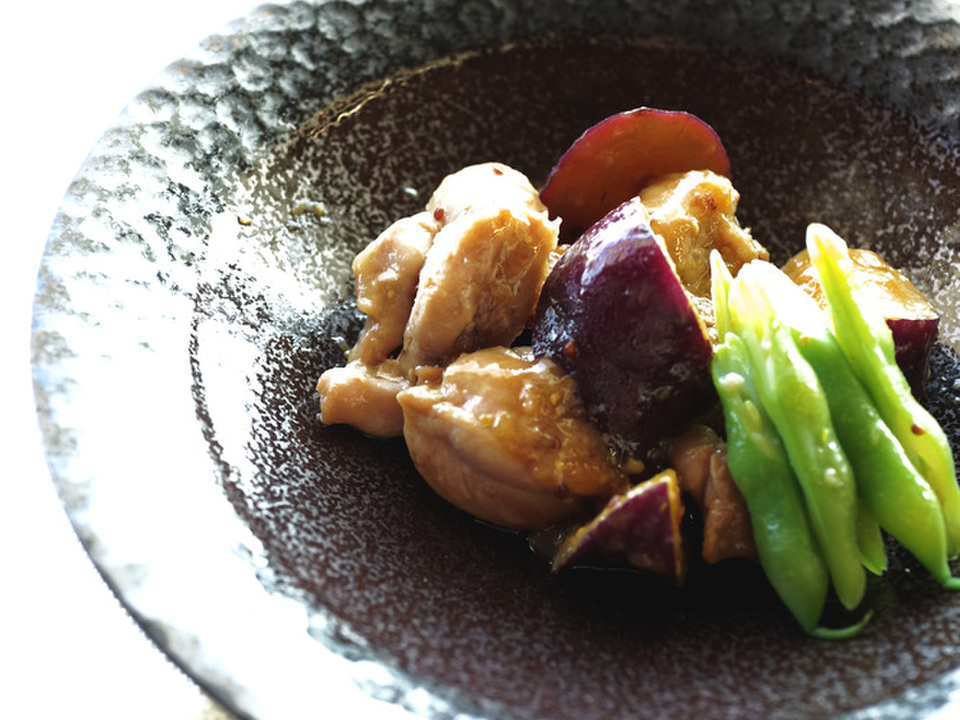 鶏肉とさつま芋の甘辛ハニーマヨ炒め
