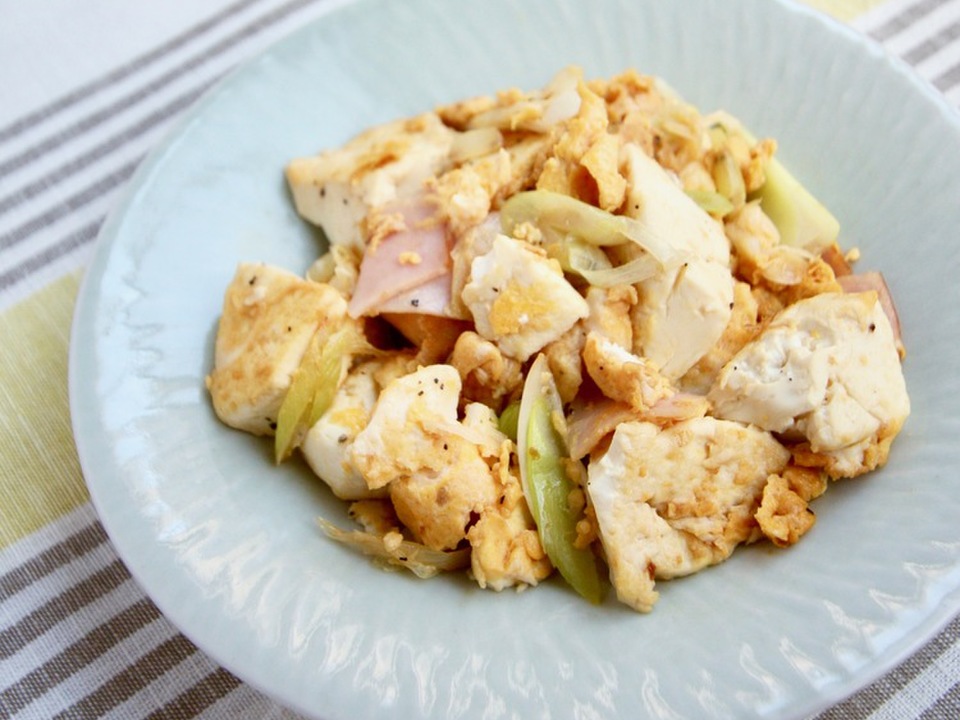 ハムと豆腐のチャンプルー