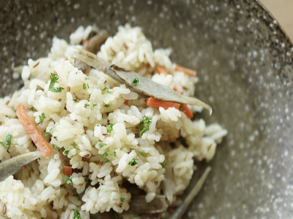 根菜のスパイシーピラフ