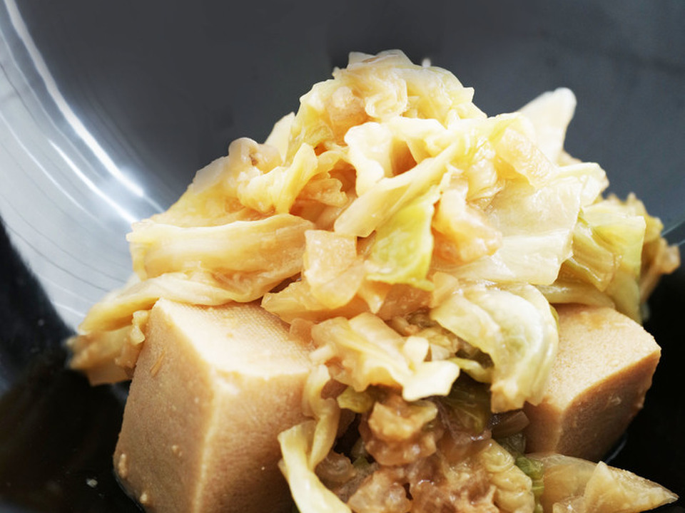 キャベツと高野豆腐の甘味噌炒め