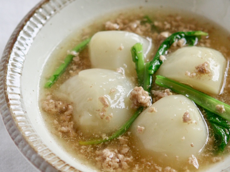 簡単 かぶの挽肉トロトロあんかけ