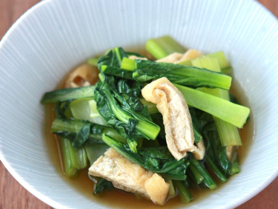 小松菜と油揚げの煮浸し