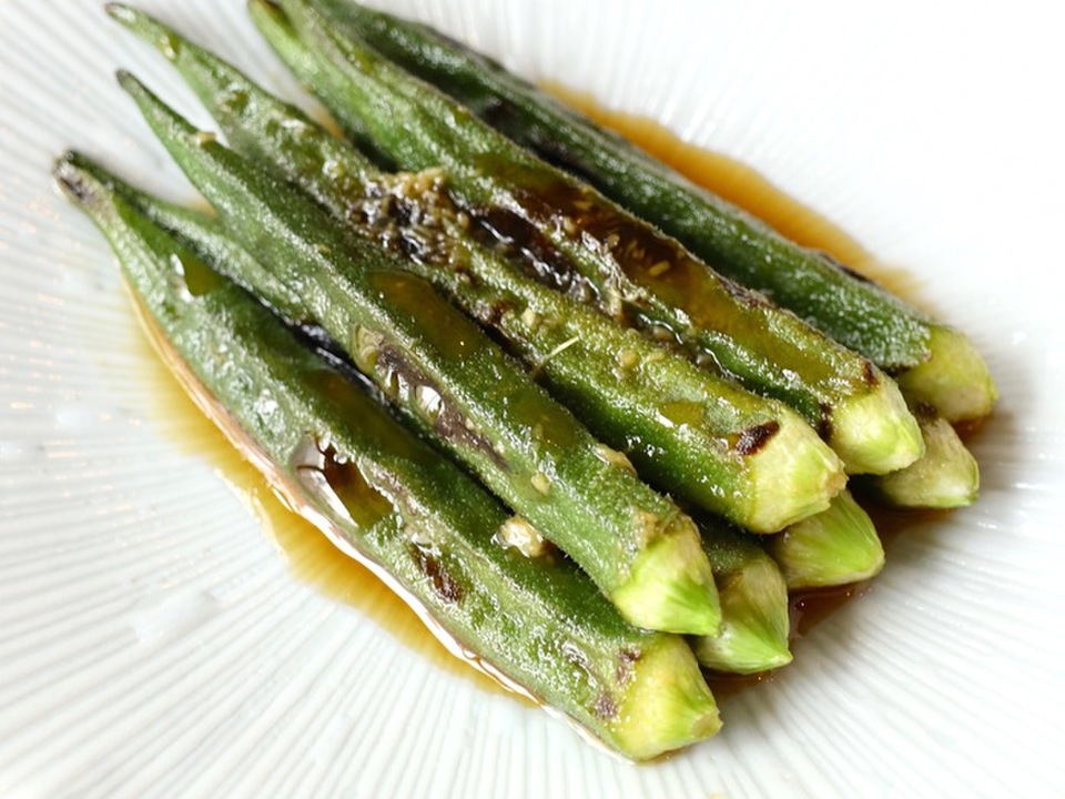 焼きオクラの生姜マリネ