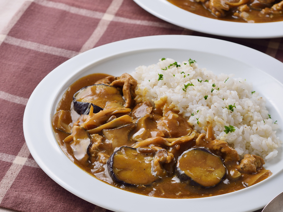 なすときのこのスパイシーカレー