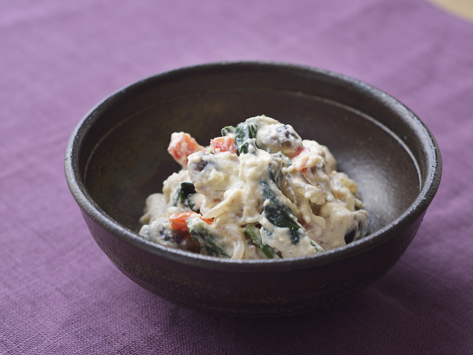 季節野菜とクリームチーズの白和え