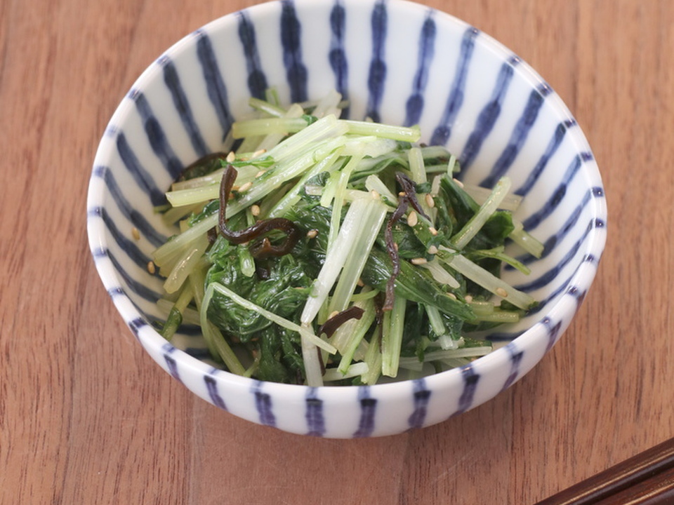水菜と塩昆布のナムル