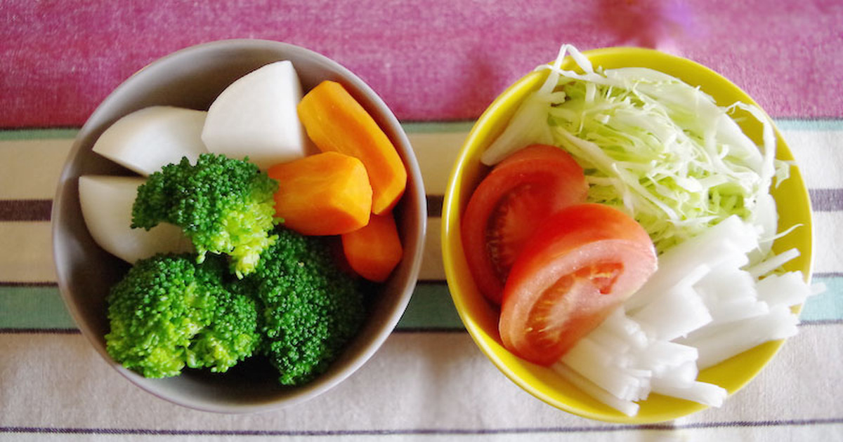 生野菜と温野菜をバランスよく食べよう！