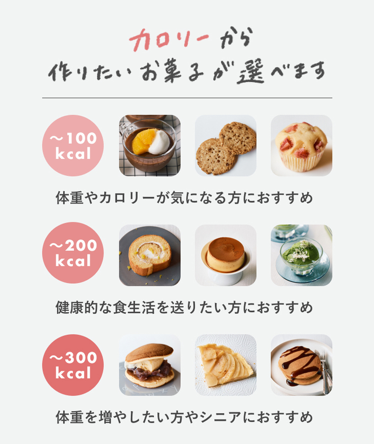 カロリーで選べる。うれしいお菓子