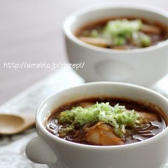 春雨入り葱のピリ辛ゴマ味噌スープ