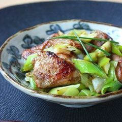 鶏とねぎの山椒炒め