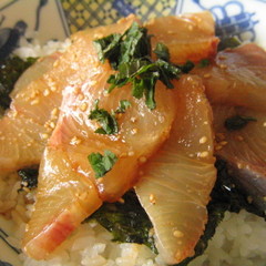 しそであっさり かんぱち丼