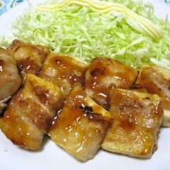 豆腐と豚バラ　くるくる照り焼き