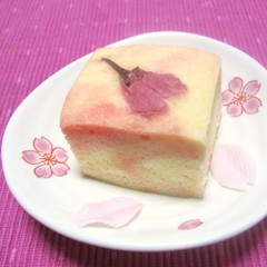 簡単　桜の浮島（和風蒸しケーキ）