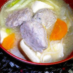 ぷっくりふんわりさんまのすり身汁