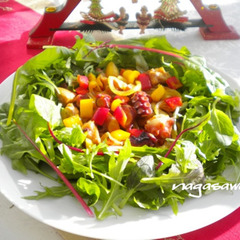 タコのマリネサラダ クリスマスリース仕立て