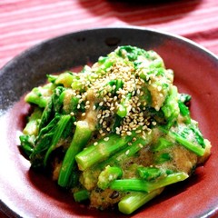 菜の花の明太子とろろあえ