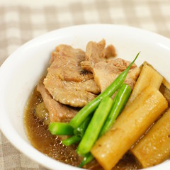 圧力鍋で豚肉とごぼうの中華風煮