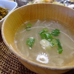 千切り長芋のとろとろ中華スープ